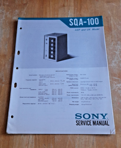 Sony sqa 100 decoder - sony, sqa-100