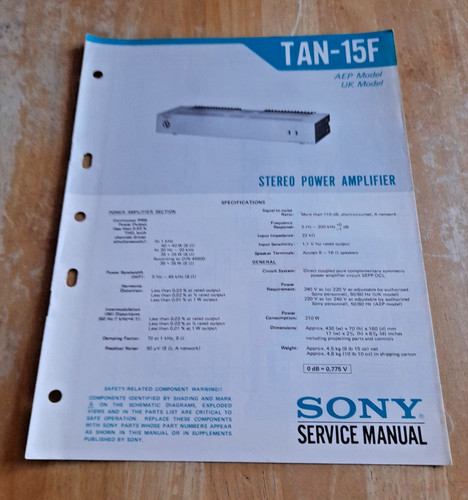 Sony tan 15f - sony, stereo