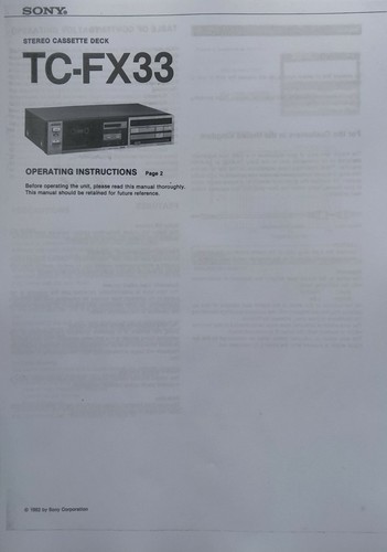 Sony fx33 cassette tape - sony,