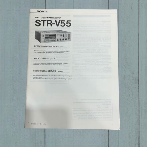 Sony str v55 - sony, operating