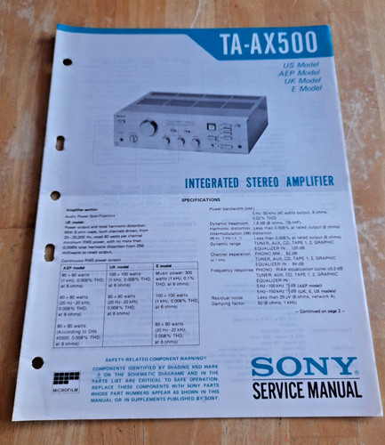 Sony ax500 integrated - ta-ax500,