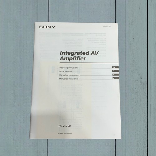 Sony ve700 operating - sony, ta-ve700
