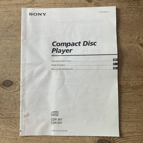 Sony player cdp - sony, manual