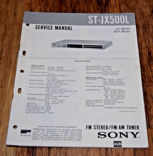 Sony jx500l tuner service - st,