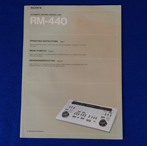 Sony 440 instructions - sony, rm-440