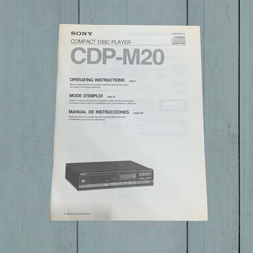 Sony cdp m20 operating - cdp-m20,