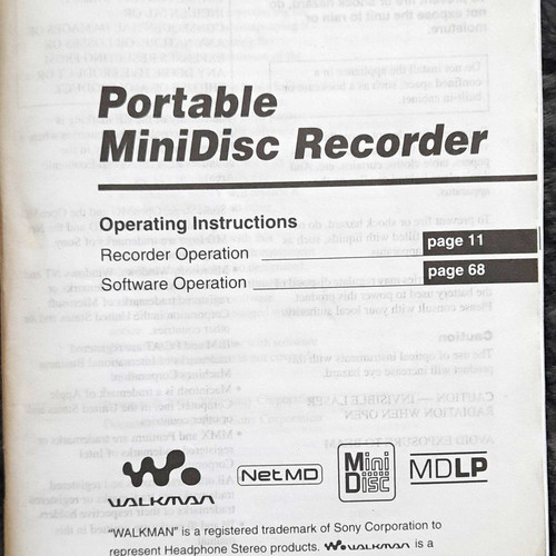 Sony portable minidisc - sony,