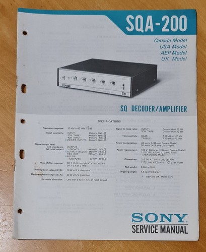 Original sony sqa 200 - sony, sqa-200