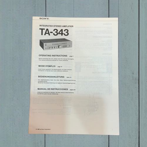 Sony 343 operating - sony, ta-343