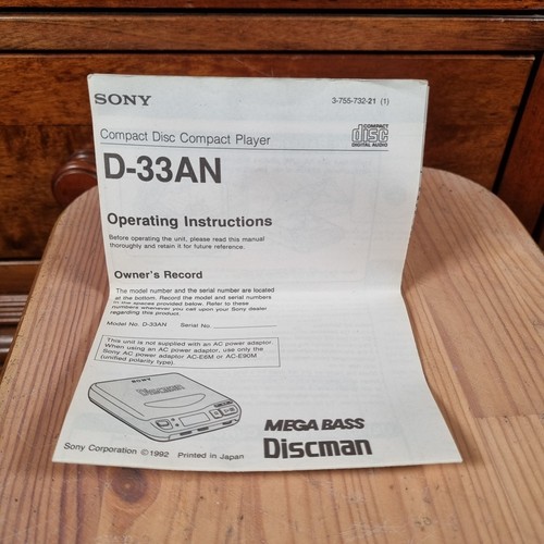 Sony compact disc - d, 33