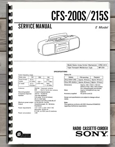 Sony cfs 200s 215s - sony, /